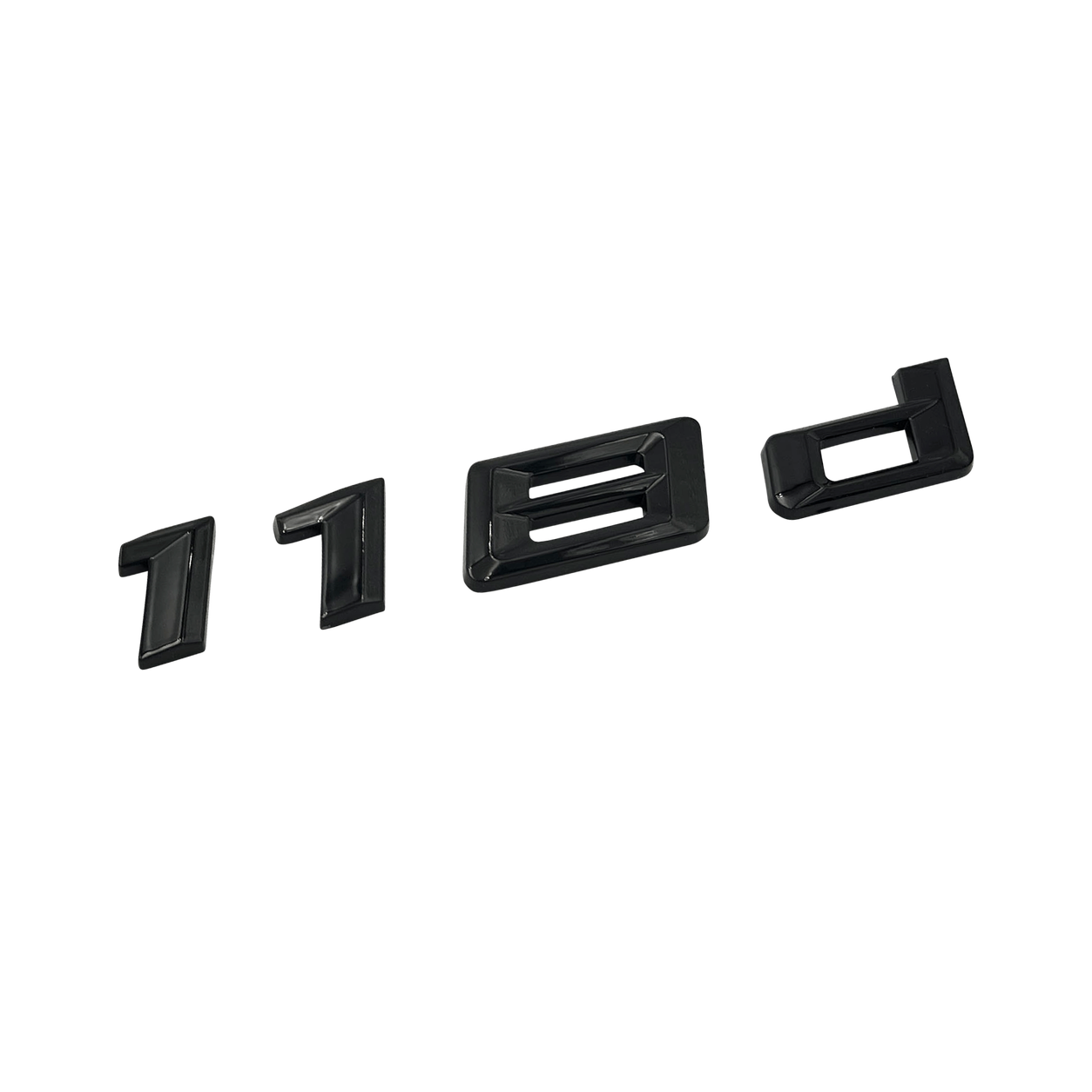 Emblema BMW 118d preto piano para mala traseira