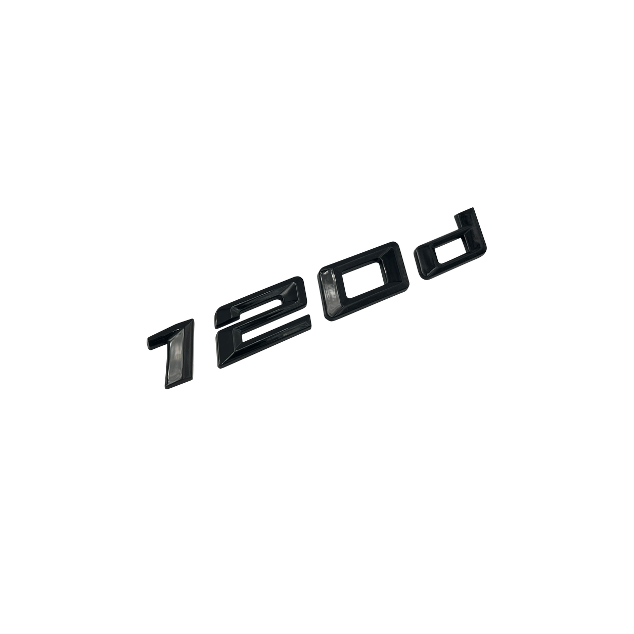 Emblema BMW 120d preto piano para mala traseira