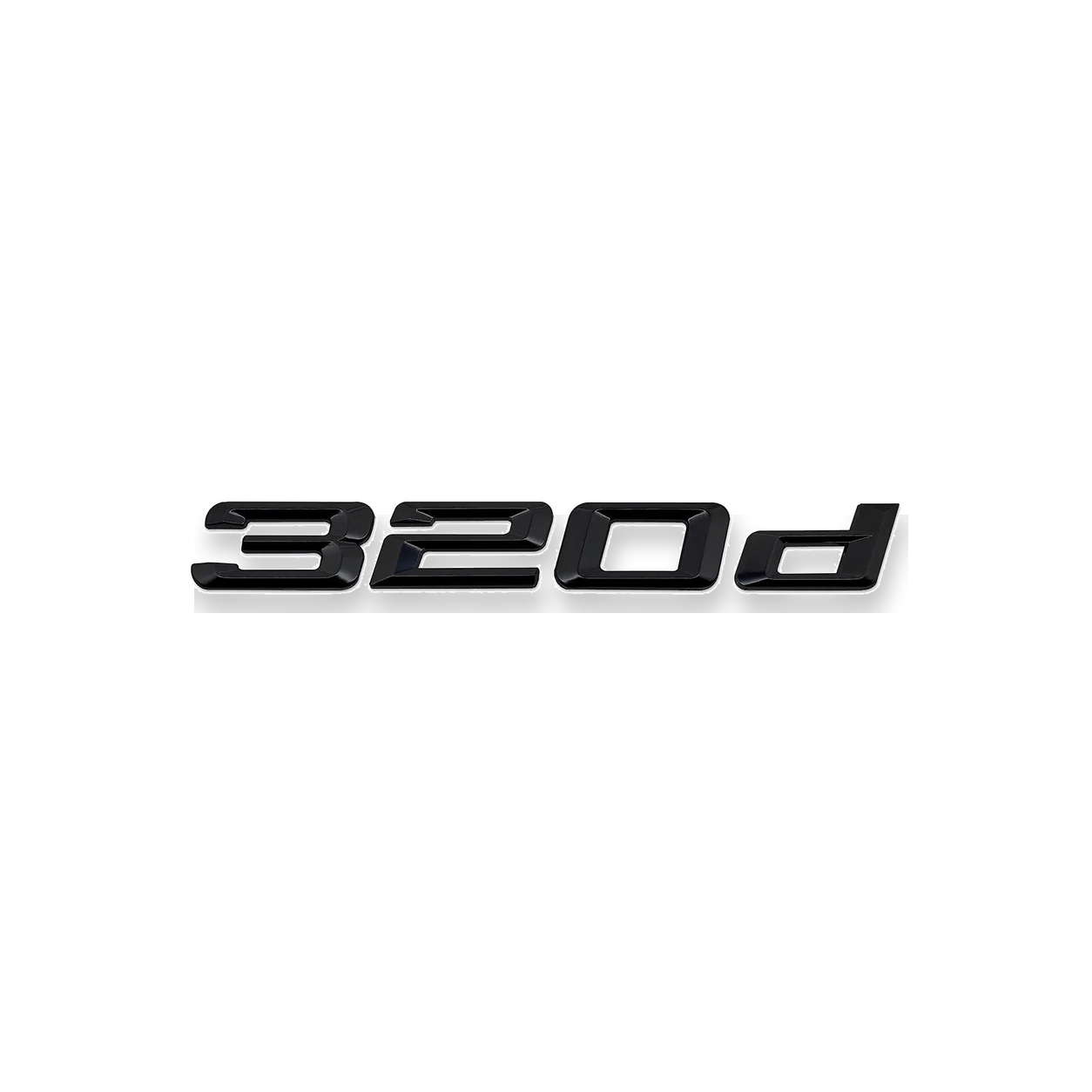 Emblema BMW 320d preto piano para mala traseira