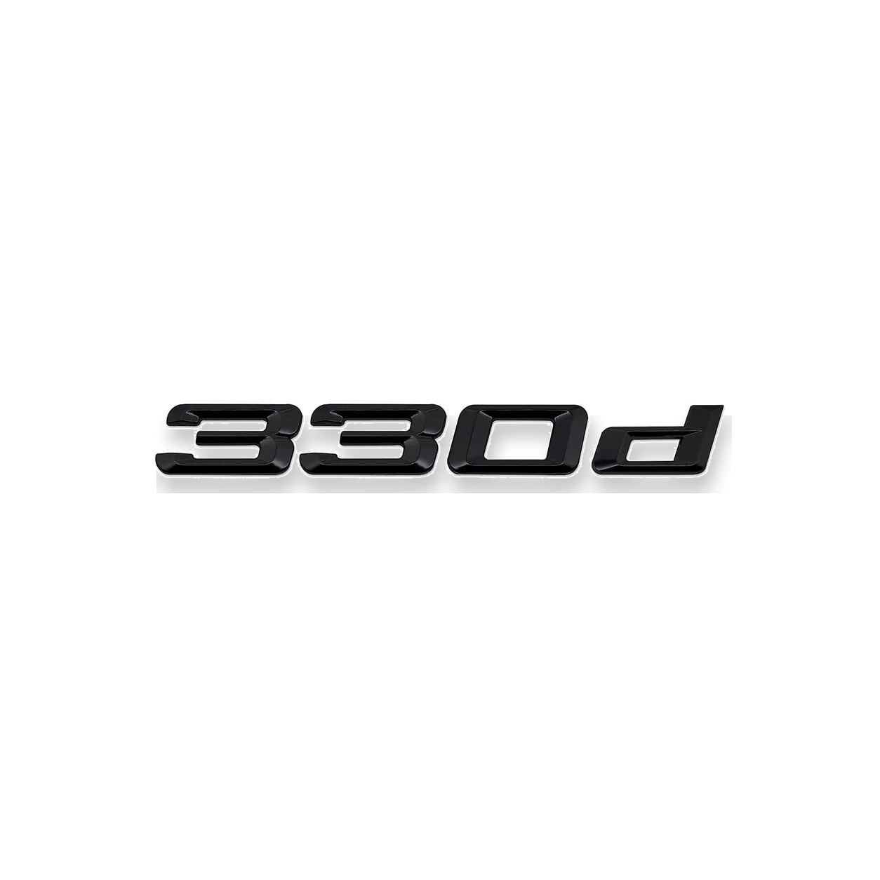 Emblema BMW 330d preto piano para mala traseira