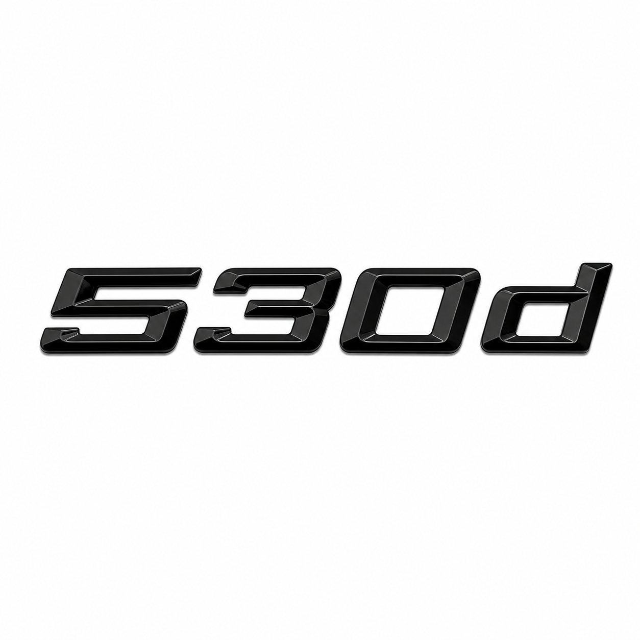 Emblema BMW 530d preto piano para mala traseira