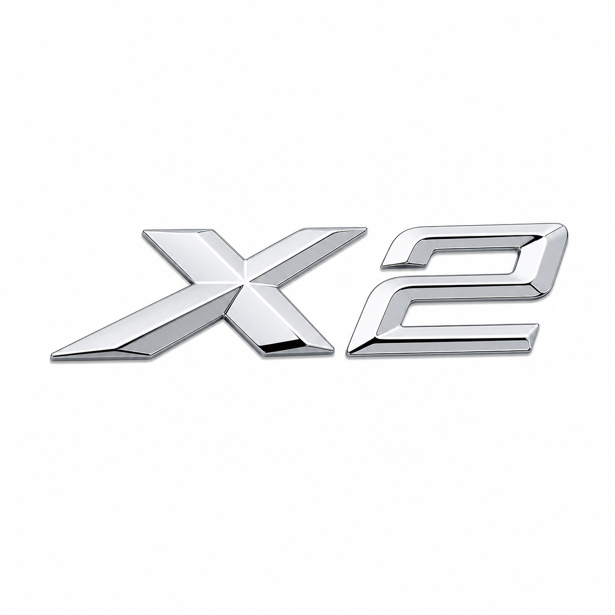 Emblema BMW X2 cromado para mala traseira