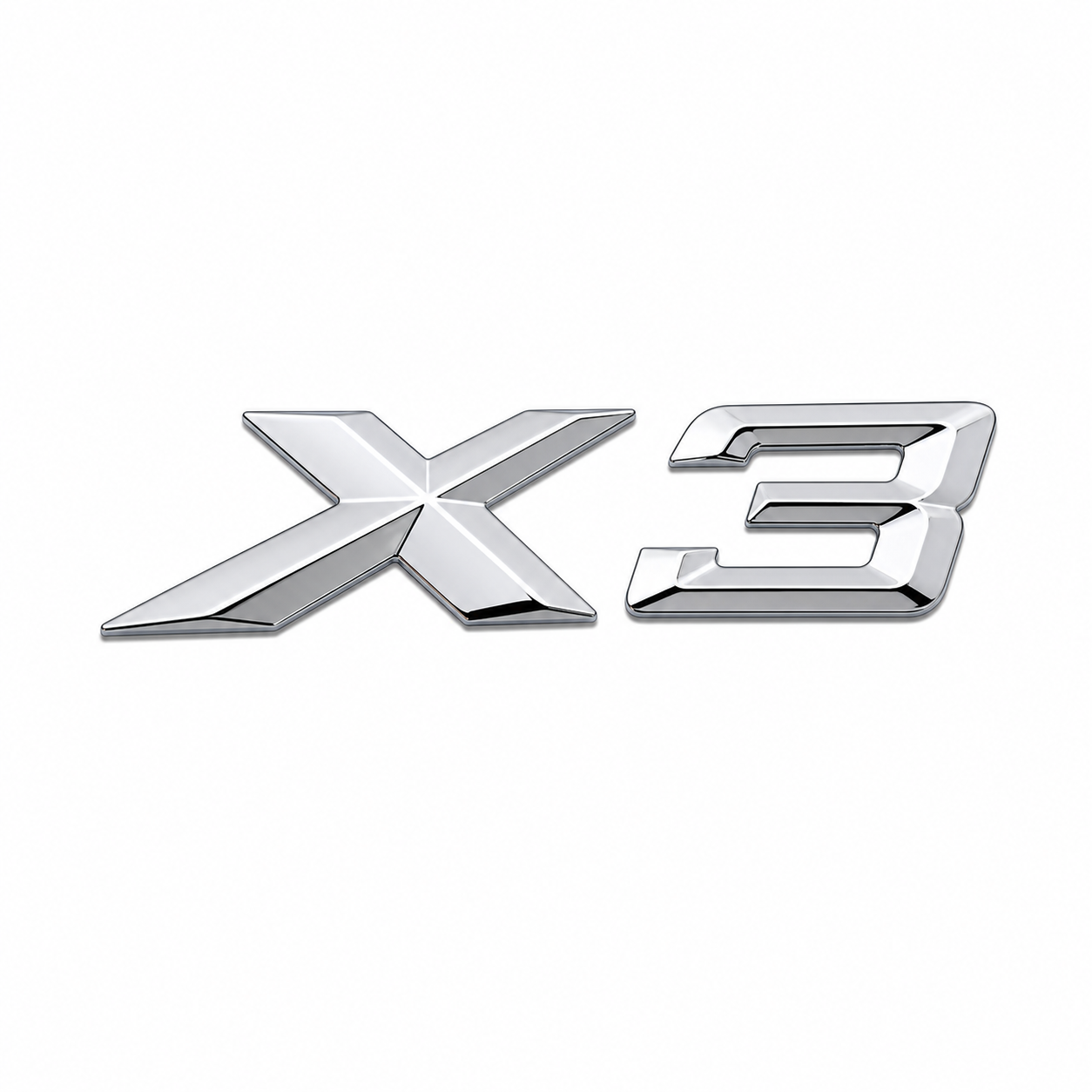Emblema BMW X3 cromado para mala traseira