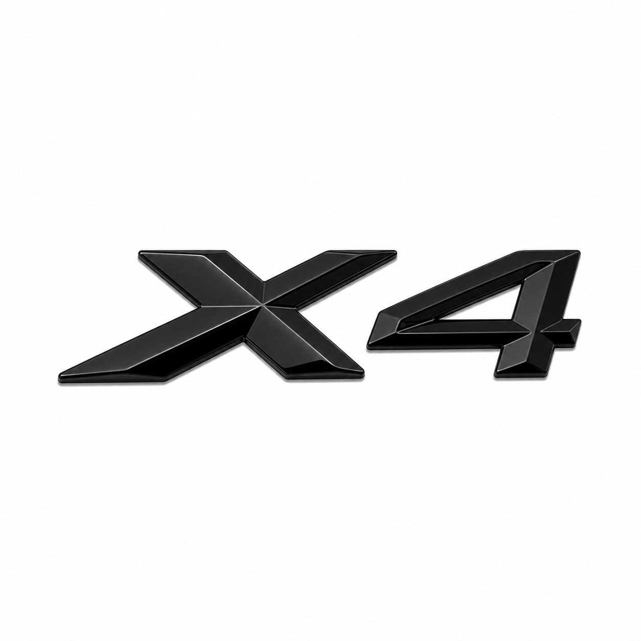 Emblema BMW X4 preto piano para mala traseira