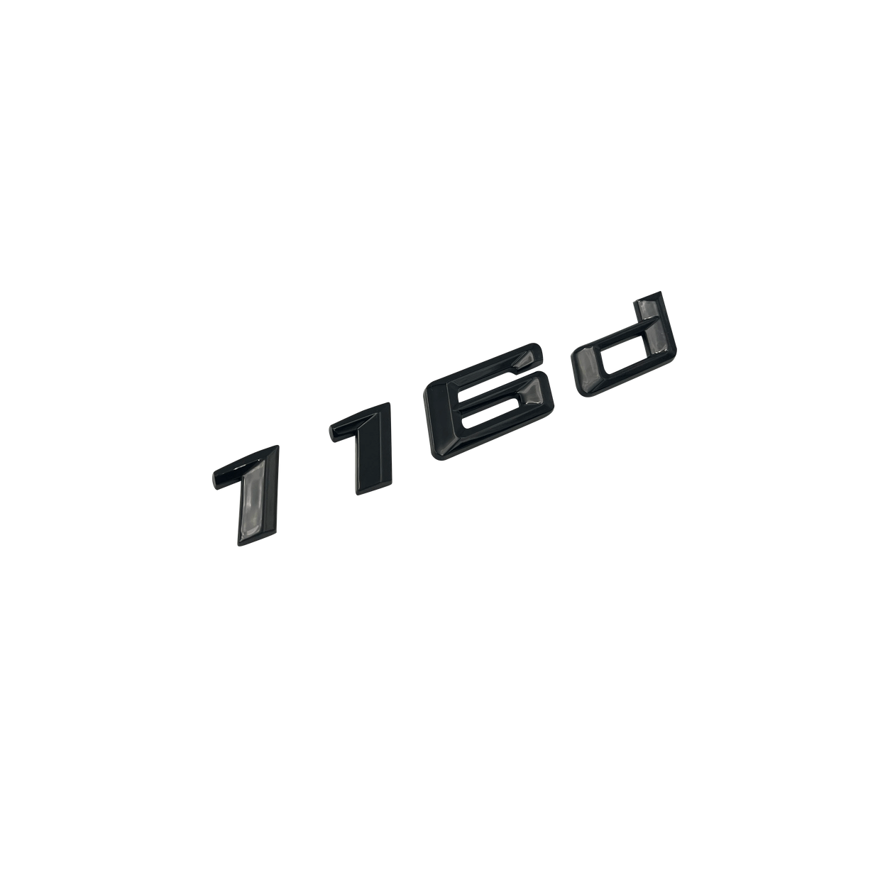 Emblema BMW 116d preto piano para mala traseira