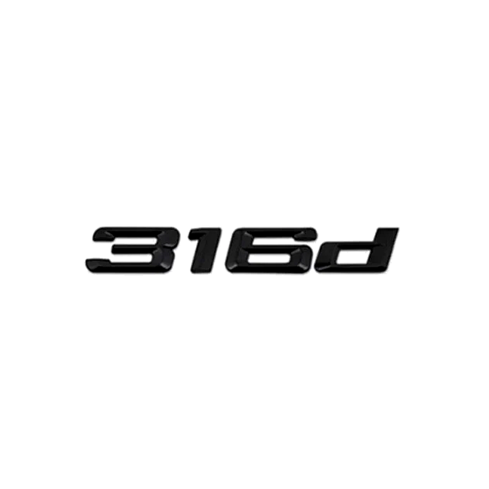 Emblema BMW 316d preto piano para mala traseira
