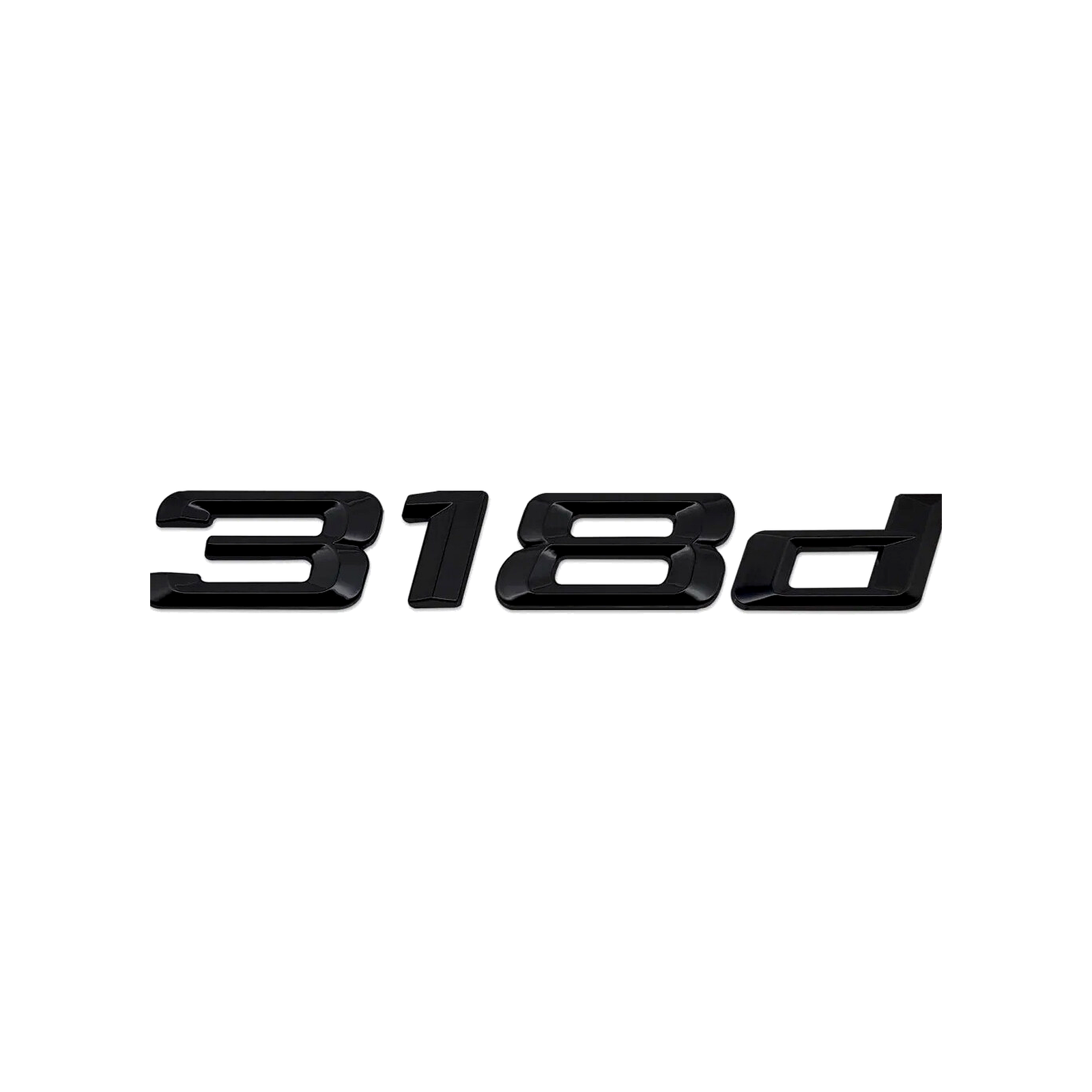 Emblema BMW 318d preto piano para mala traseira