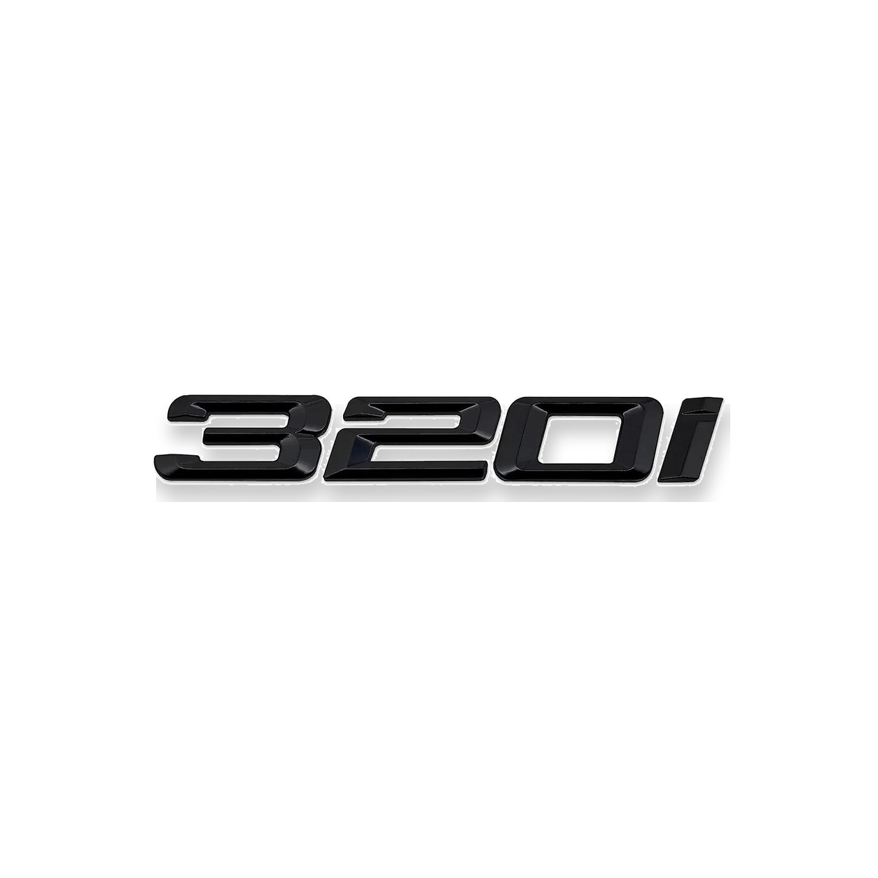 Emblema BMW 320i preto piano para mala traseira