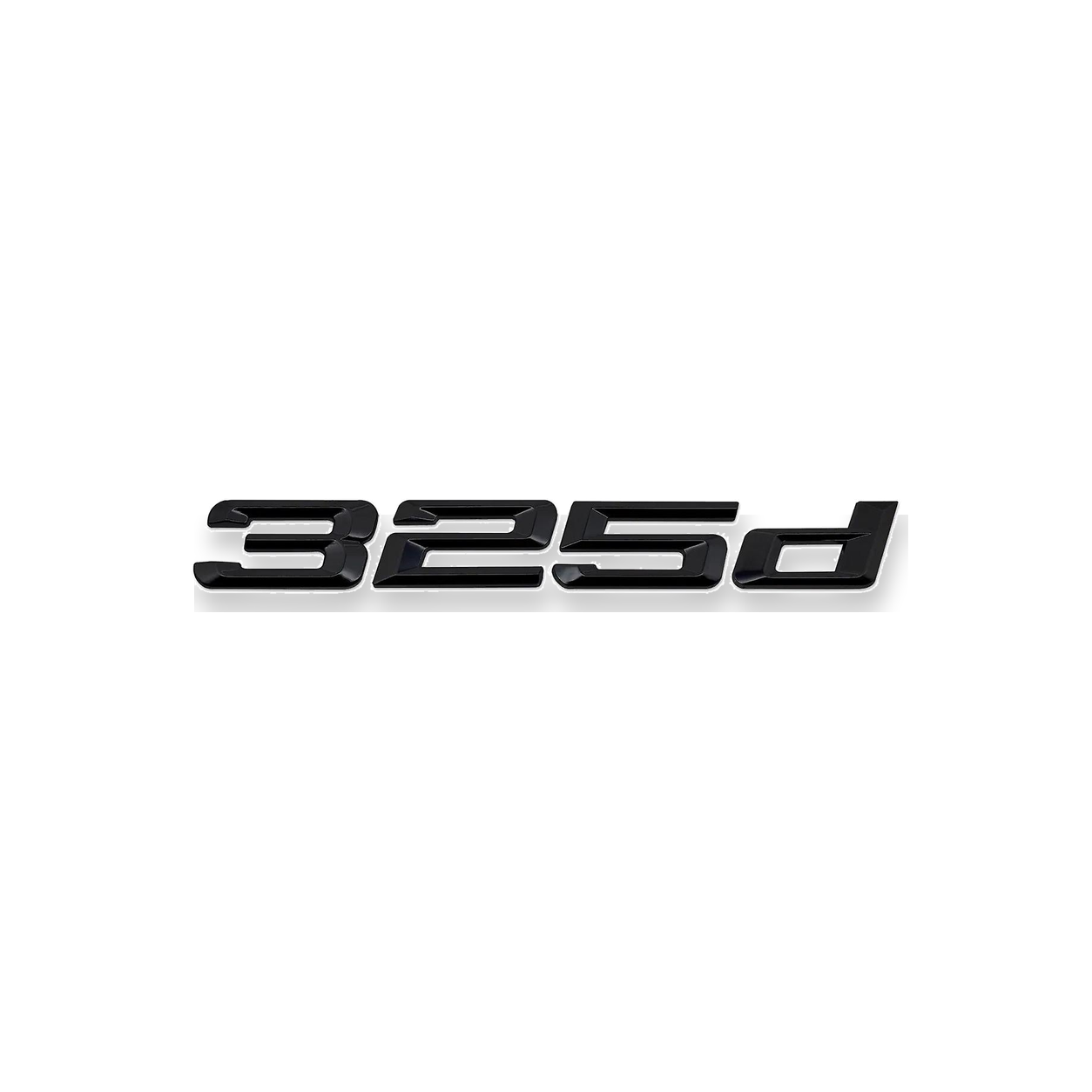 Emblema BMW 325d preto piano para mala traseira