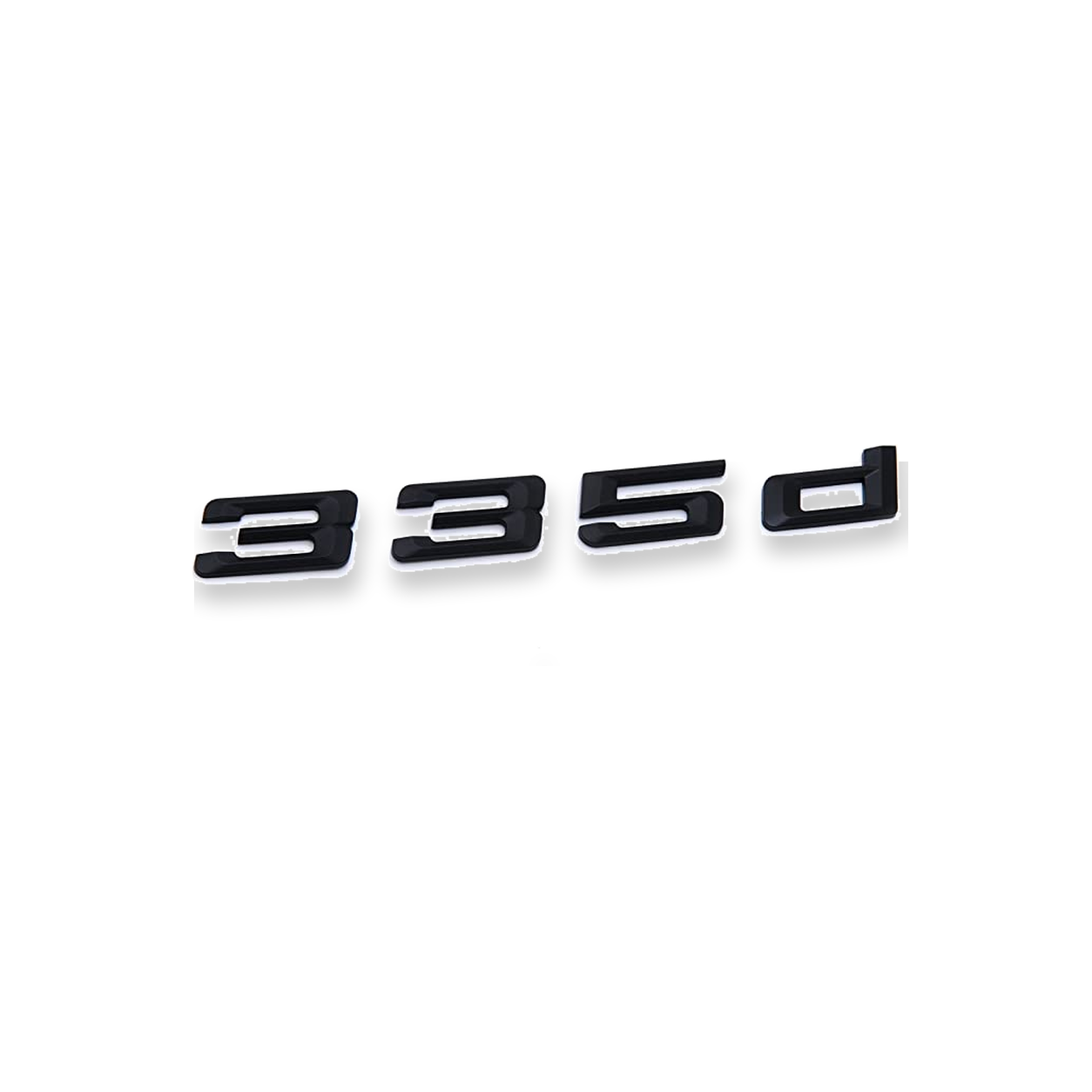 Emblema BMW 335d preto piano para mala traseira