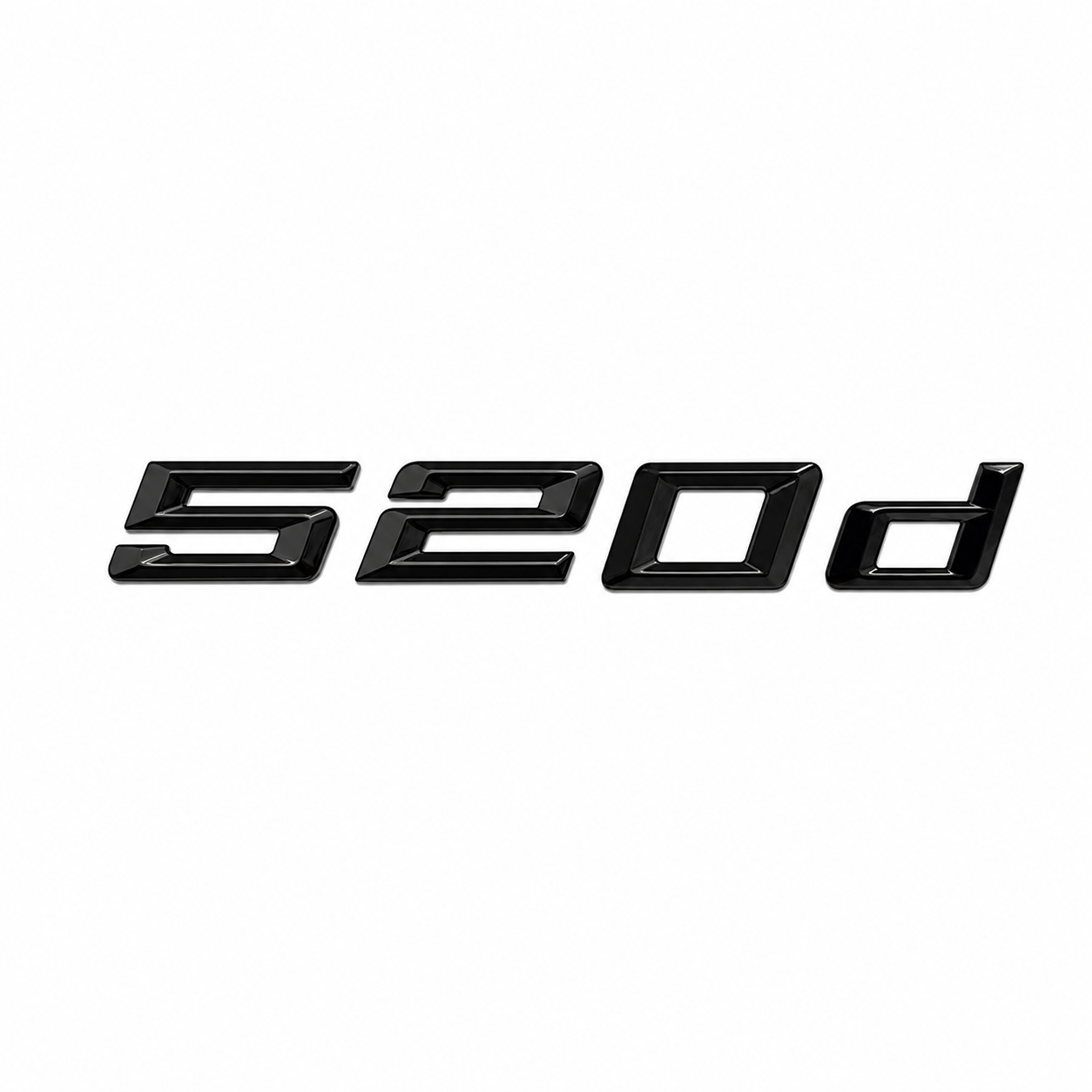 Emblema BMW 520d preto piano para mala traseira