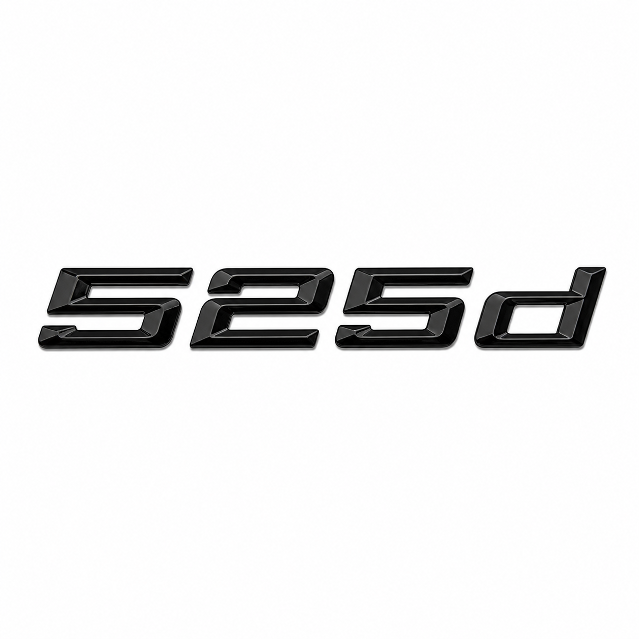 Emblema BMW 525d preto piano para mala traseira