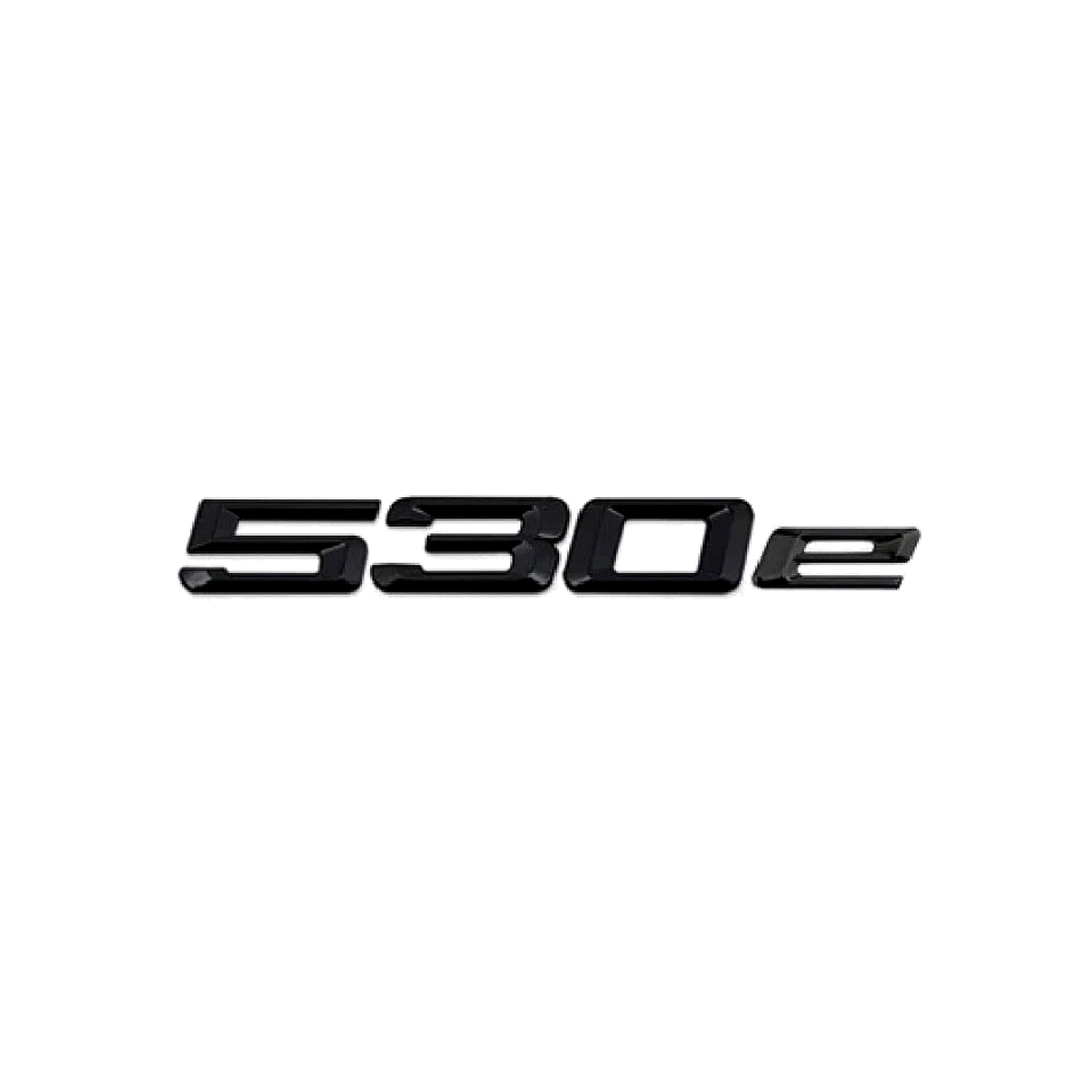 Emblema BMW 530e preto piano para mala traseira