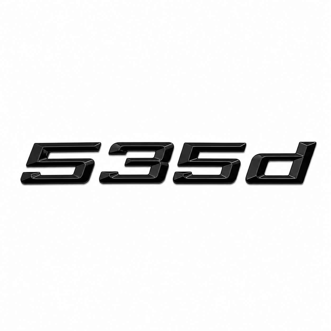 Emblema BMW 535d preto piano para mala traseira