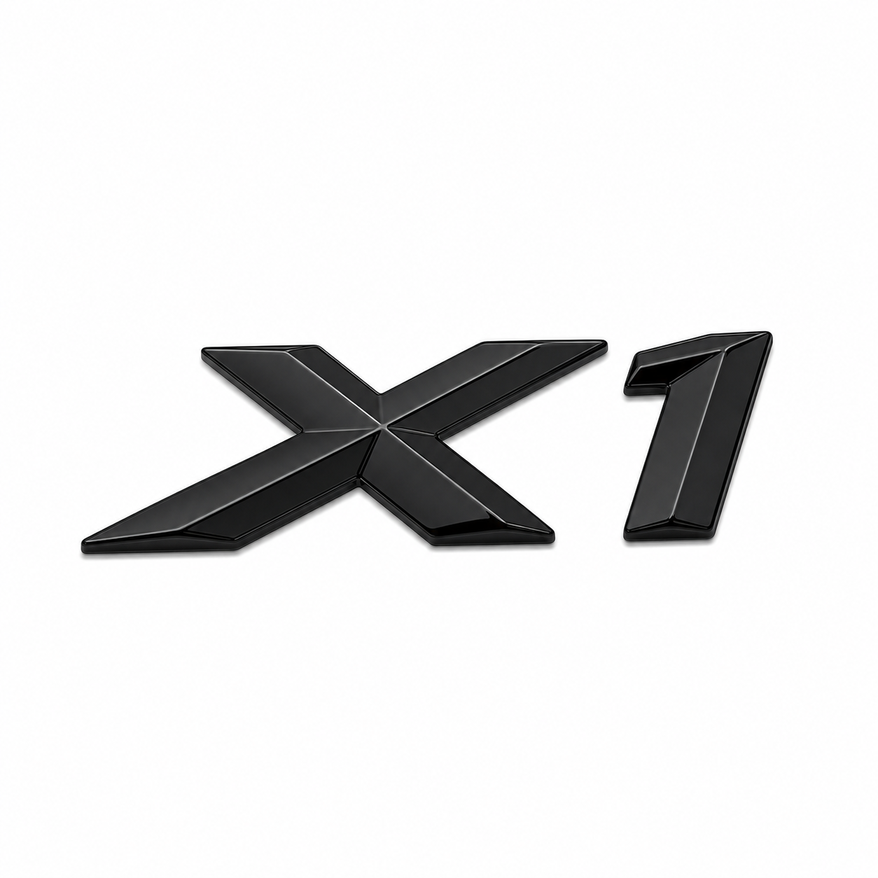 Emblema BMW X1 preto piano para mala traseira