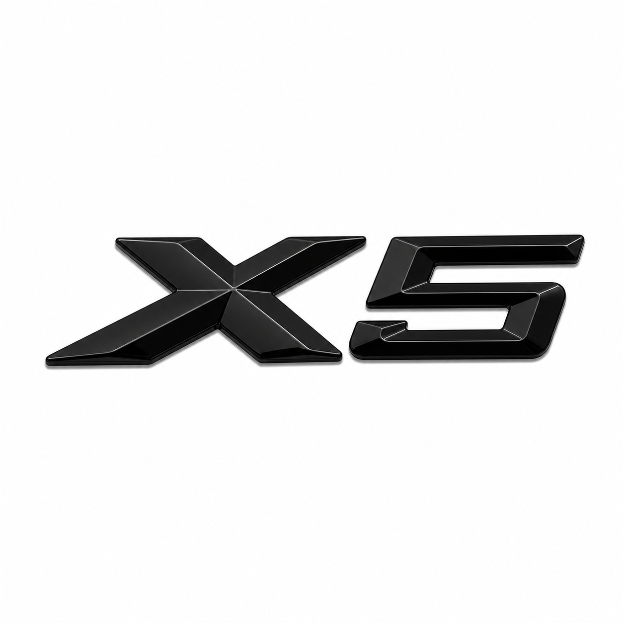 Emblema BMW X5 preto piano para mala traseira