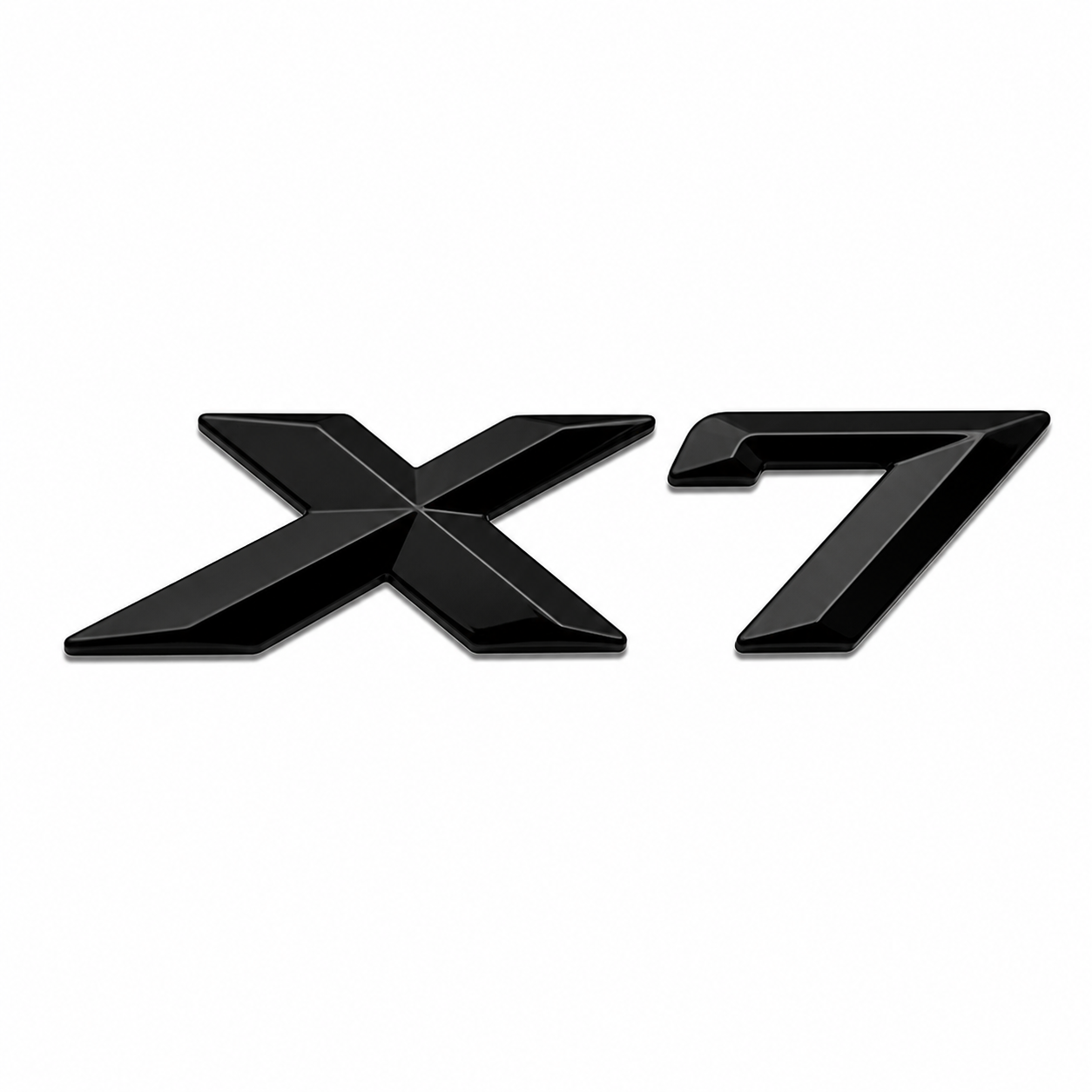 Emblema BMW X7 preto piano para mala traseira